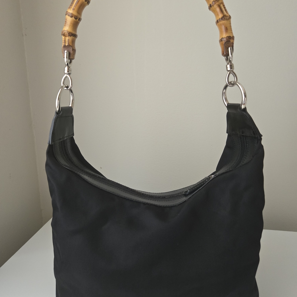 Gucci Black Hobo Bag with Bamboo Handle - Picture 2 of 13